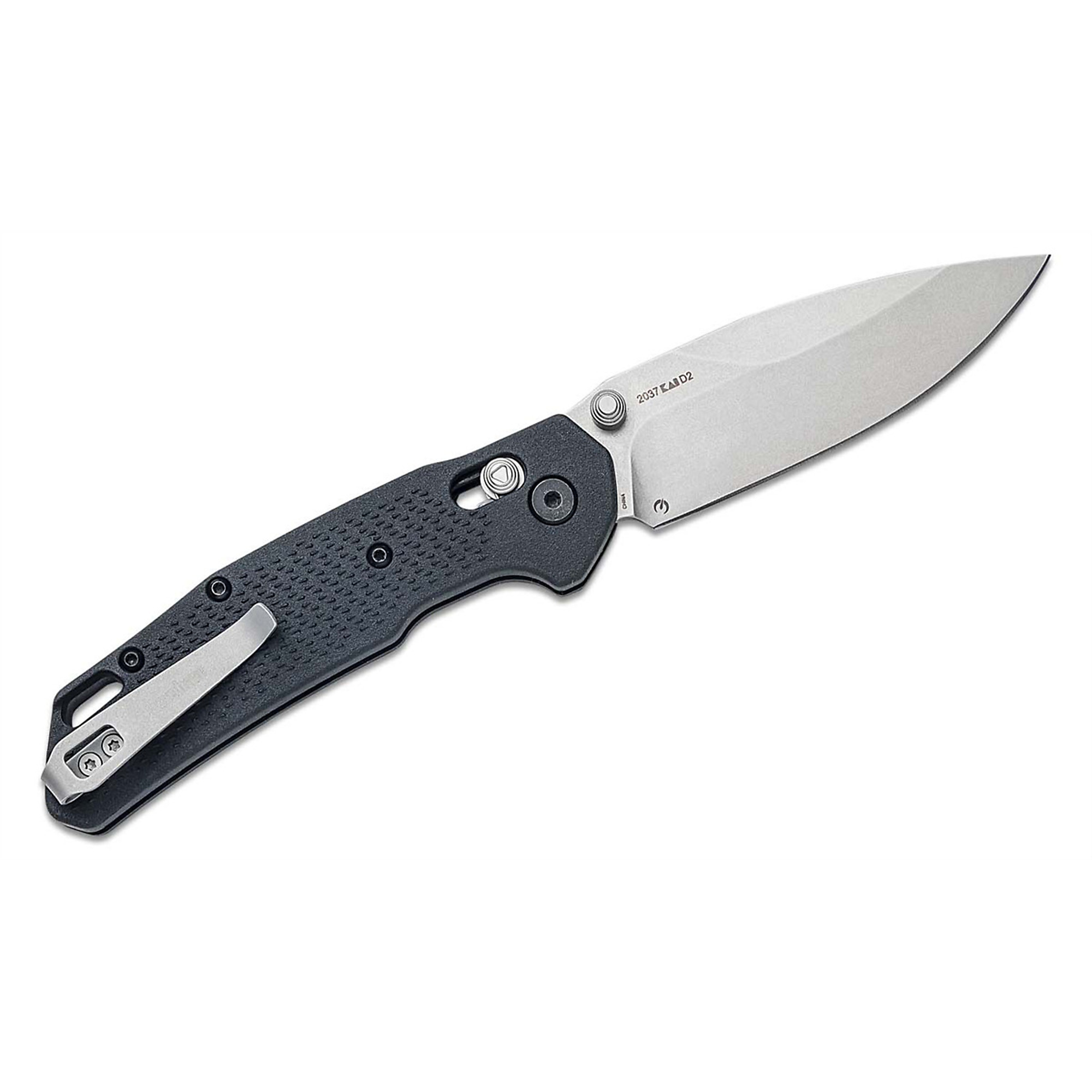 Kershaw Heist Manual Open DuraLock Folding Pocket Knife — 3.2in. D2 Drop Point Blade, Stonewashed Finish, Gray, Model# KER2037